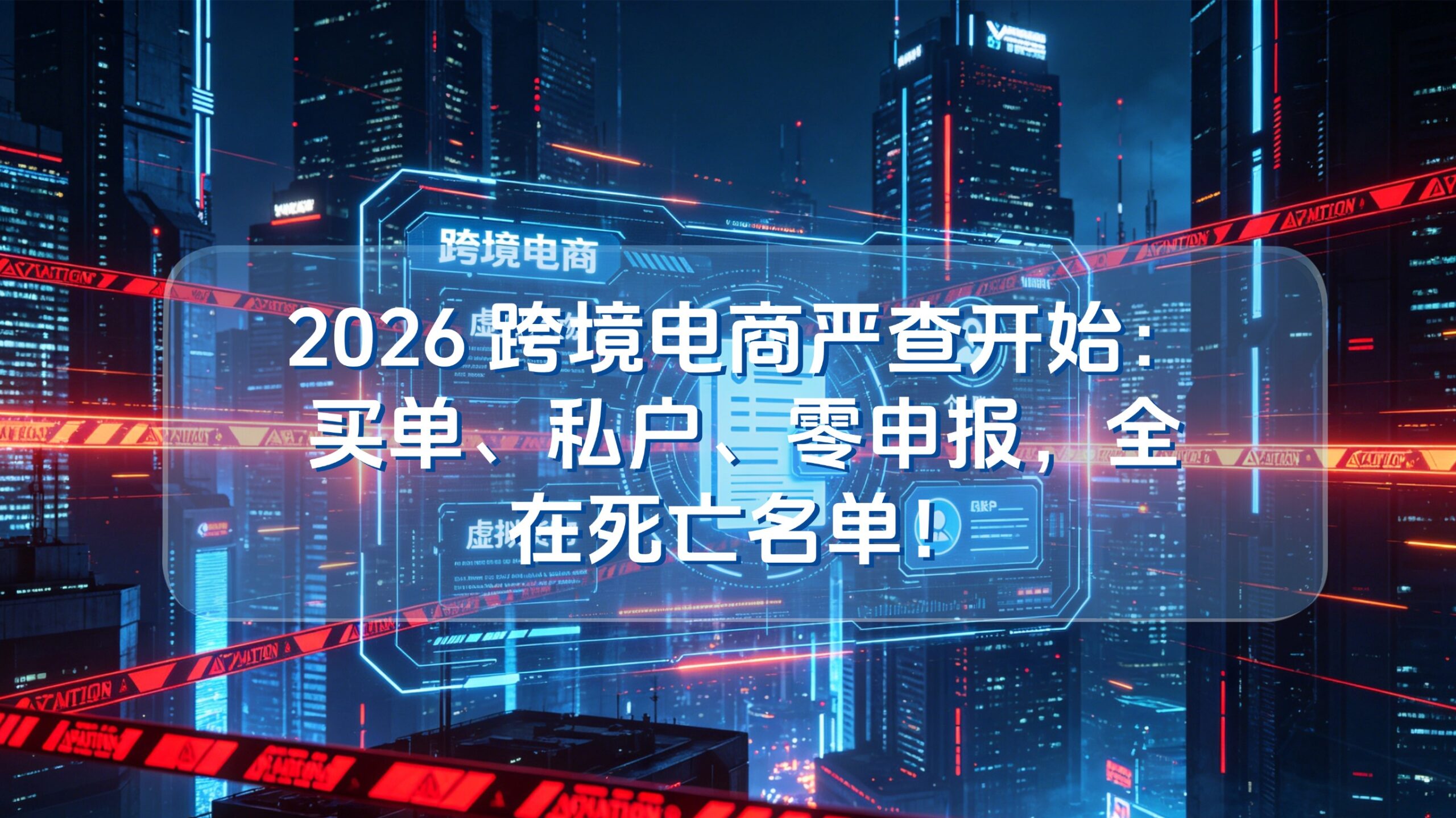 紧急预警！2026 跨境电商严查开始：买单、私户、零申报，全在死亡名单！