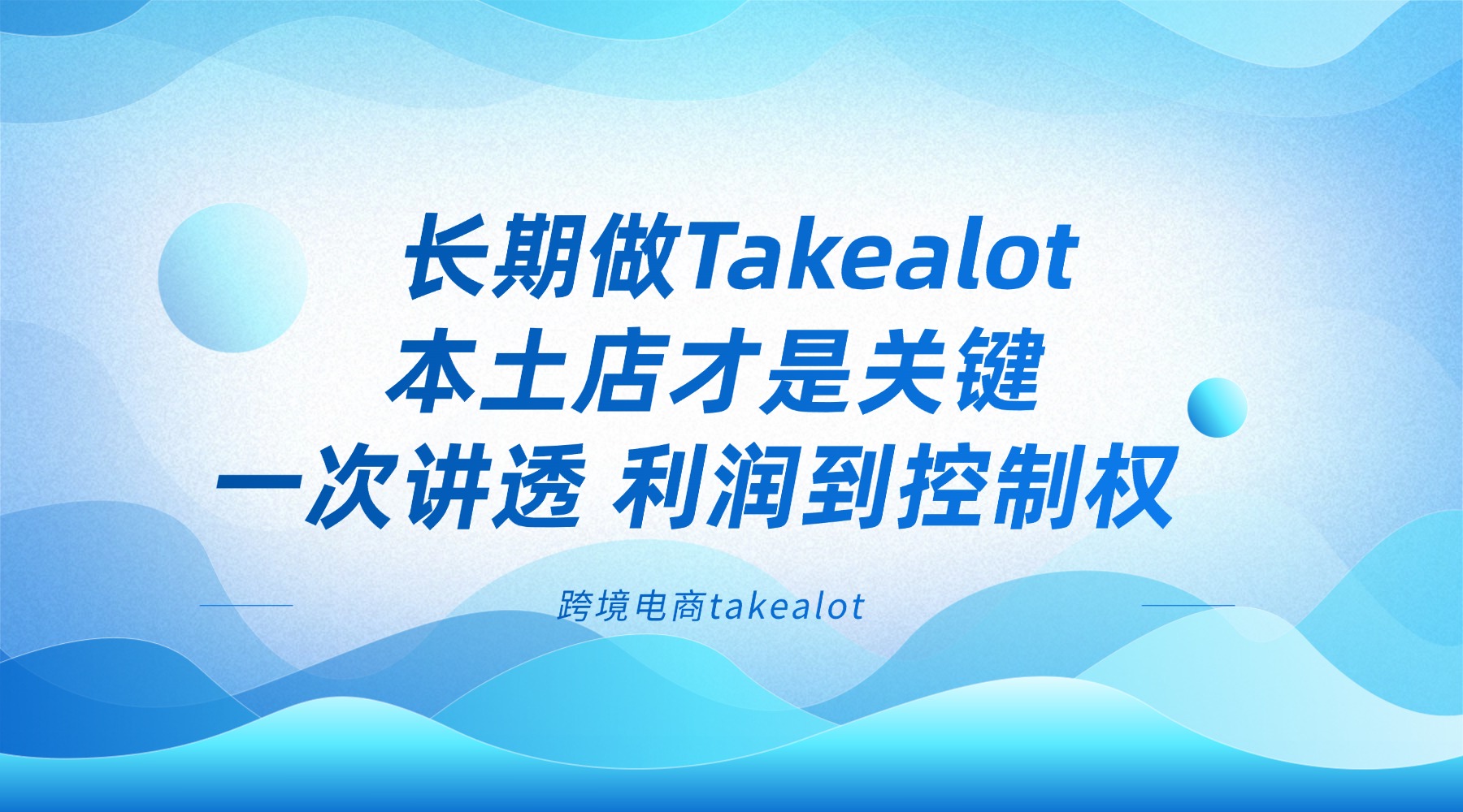 长期做Takealot，本土店才是关键——从利润到控制权，一次讲透