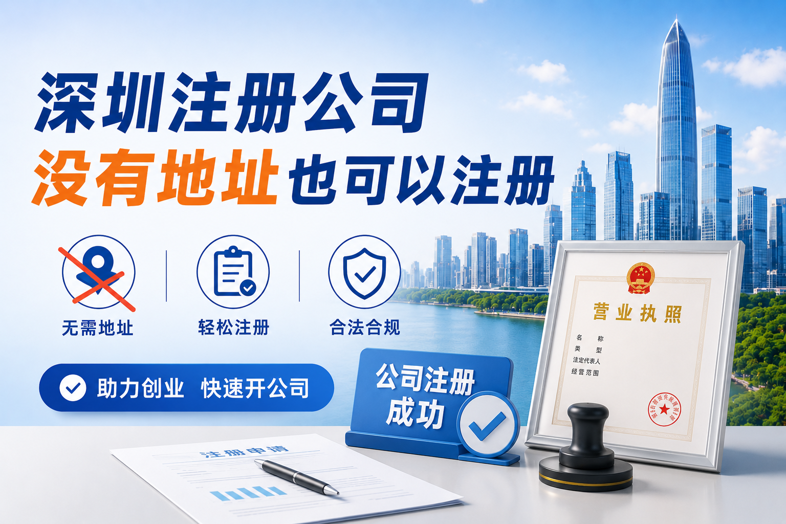 在深圳创业没地址？别慌，这三个低成本方案帮你轻松搞定公司注册！