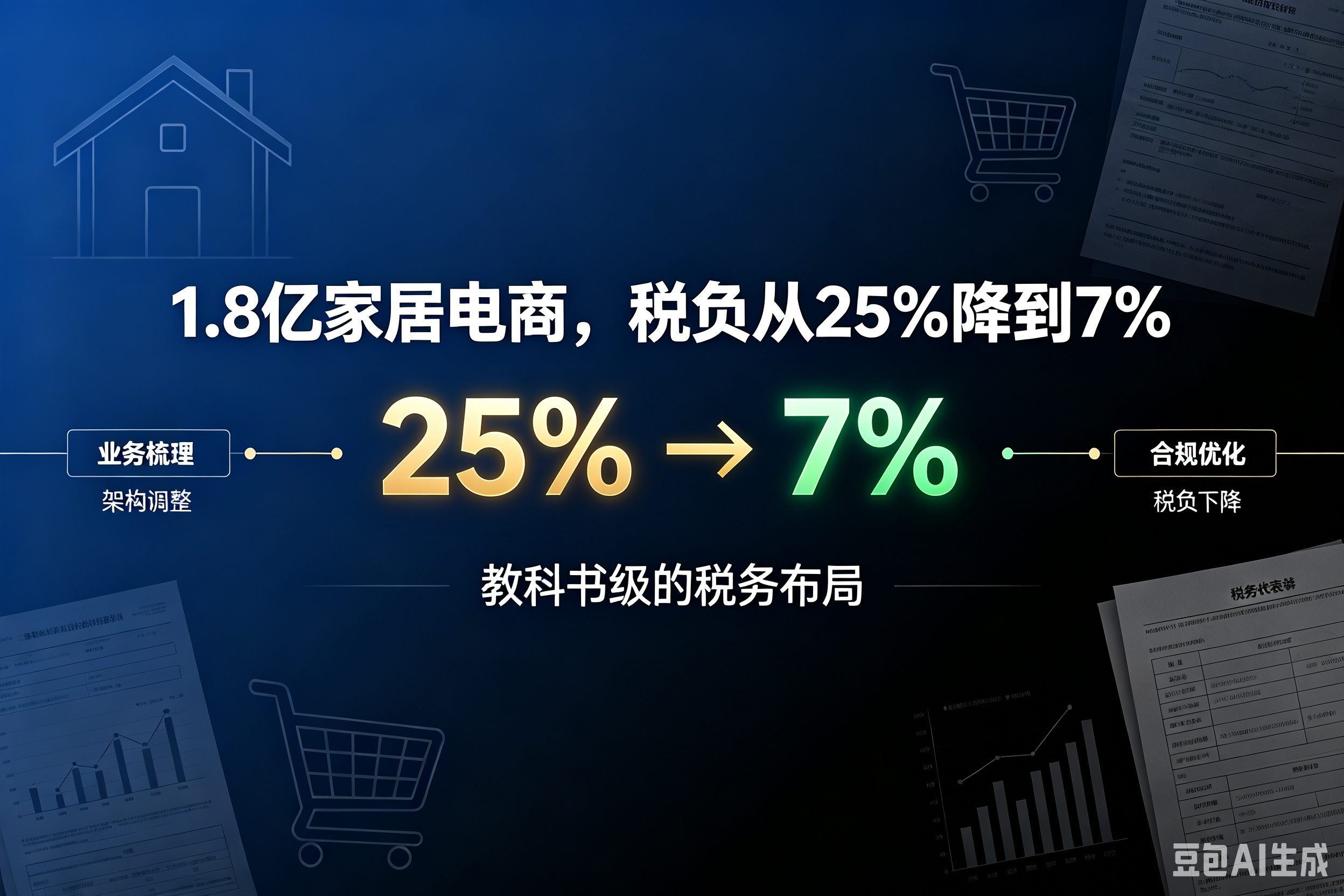 1.8亿家居电商，税负从25%降到7%，教科书级的税务布局