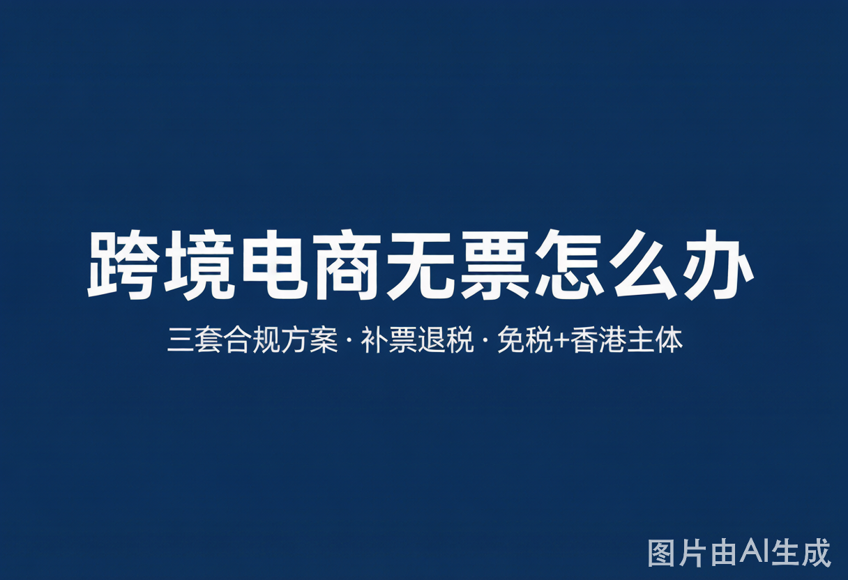 跨境电商无票怎么办？供应链开不出票？三套合规方案，帮你把丢掉的利润捡回来