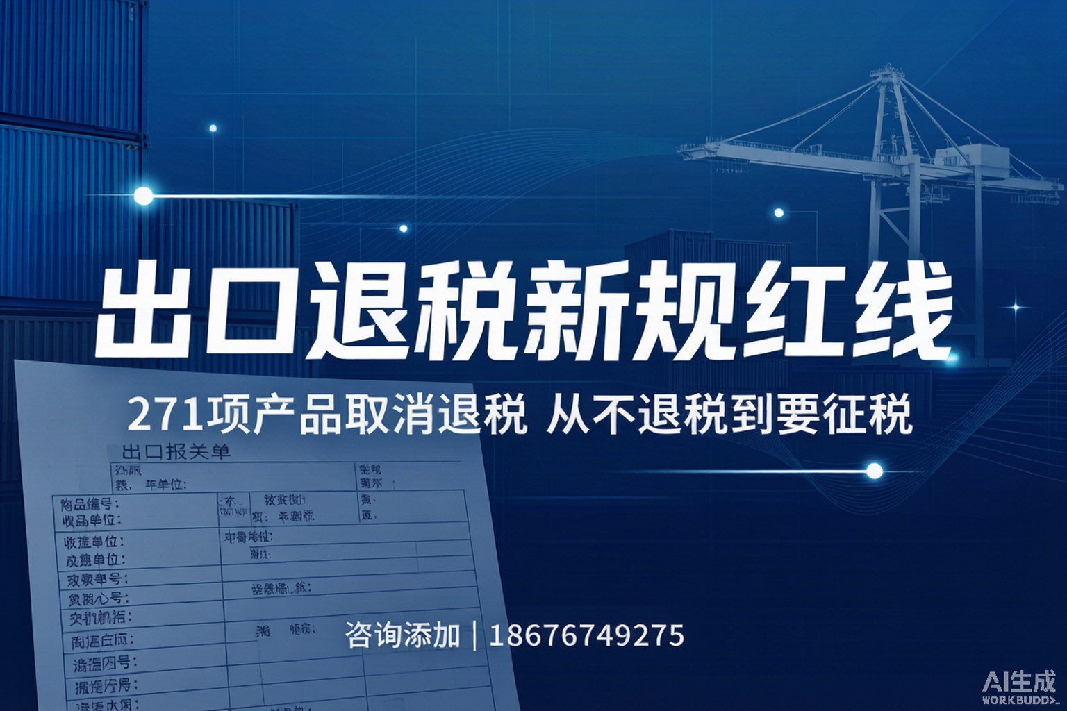 增值税法2026新规：271项产品取消退税，出口退税”从少退税到要征税”红线
