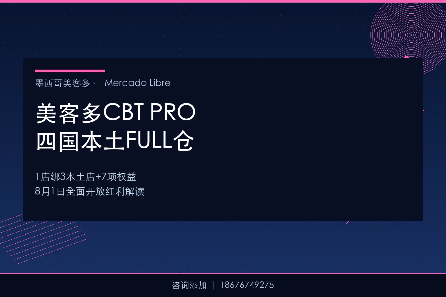 1店绑3本土店+CBT PRO七项权益——美客多四国FULL仓8月红利全解读