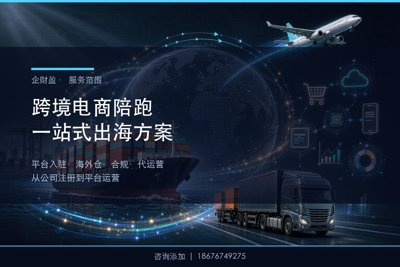 企财盈跨境电商陪跑服务：从公司注册到平台运营的一站式出海方案